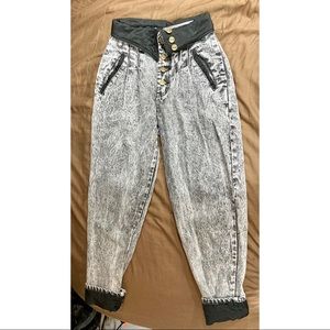 Vintage Acid Wash Foldover Jeans